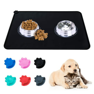 CatGuru Cat Food Mat, Small & Large Pet Food Mat, Waterproof Pet Mats for Food and Water, Silicone Cat Mat for Food, Non-Slip PE