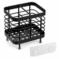 thumbnail image 1 of Rirool Toothbrush Holder for Bathroom, Wall Mounted Stainless Steel Toothbrush and Toothpaste Holder, Bathroom Organizer with Drainage Holes, 2 Slots, Black, 1 of 9