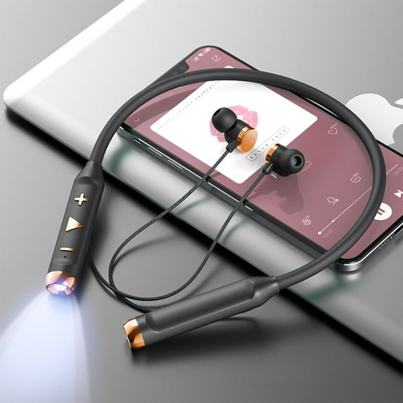 RNLUGM Headphones,,With light Wireless Neck Hanging Bluetooth Headset Gaming Sports Ultra Long Heavy Bass Noise Reduction Hanging Neck Bluetooth Headset Headphones Tech