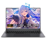 RNRUO 15.6" Laptop Computer, 12GB DDR5 256G SSD, Intel N95 Quad-Core up to 3.6GHz, Office 2024 Fingerprint Backlit KB WiFi 6 BT5.3, 1080 FHD Display for Student, Business, Home Office