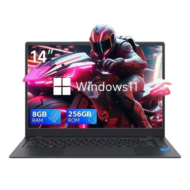 RNRUO 14 inch Windows 11 Laptops New Intel Celeron N4000 2.6Ghz 8GB RAM 256GB ROM Notebook PC Computer Laptop for Beginner, Student, Business