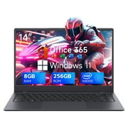 RNRUO 14 inch Windows 11 Laptops New Intel Celeron N4000 Up to 2.6Ghz 8GB RAM 256GB ROM Notebook PC Computer Laptop for Beginner, Student, Business