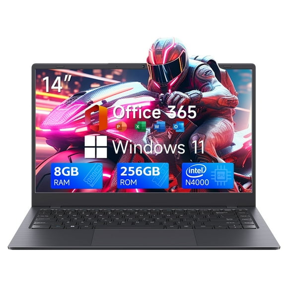 RNRUO 14 inch Windows 11 Laptops New Intel Celeron N4000 Up to 2.6Ghz 8GB RAM 256GB ROM Notebook PC Computer Laptop for Beginner, Student, Business