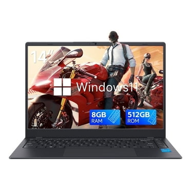 RNRUO 14 inch Windows 11 Laptops New Intel Celeron N4000 2.6Ghz 8GB RAM 512GB ROM, WiFi5 BT5.0, Notebook PC Computer Laptop for Business Student Beginner