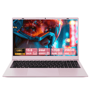 RNRUO 15.6" Laptop Computer, 12GB RAM 256GB SSD, Intel 6500Y with 2 Cores, FHD Display Windows 11 Home WiFi5 BT5.0 Type-C PD Numeric Keypad Laptop for Business, Study, Office, Pink