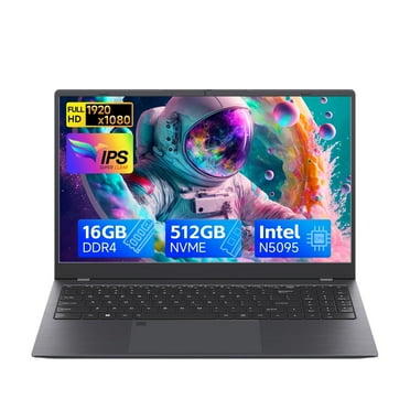 RNRUO 15.6" Windows 11 Pro Laptop, Intel Celeron N5095 (up to 2.9GHz) 16GB RAM 512GB SSD, Fingerprint Backlit Keyboard 1920*1080 IPS FHD Display