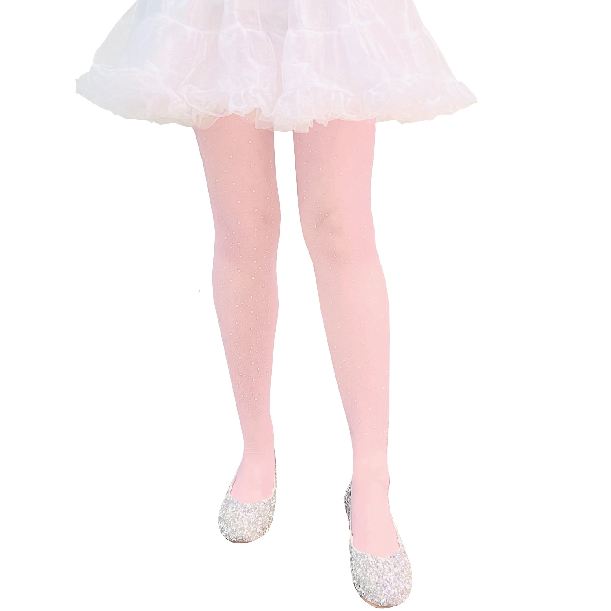 Rhinestone Opaque Tights Costume Accessory for Children, Pink, L (10/12), Halloween by Way To Celebrate