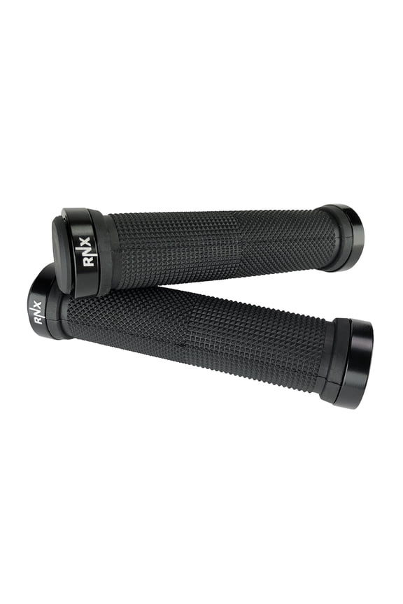 Lock on Black Bike Grips MTB BMX Mountain Bike Handlebar Grips with End Caps