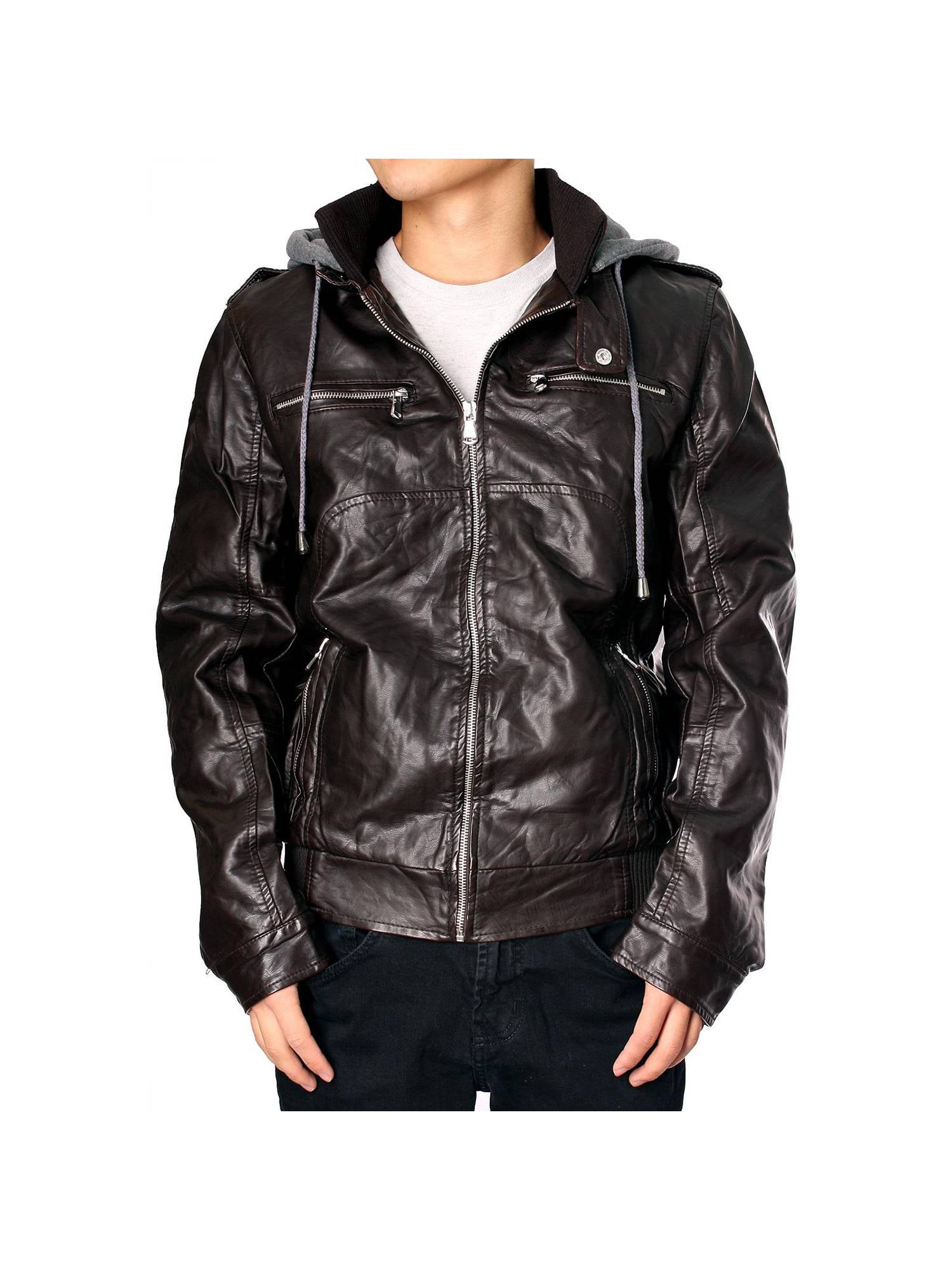 Designer faux leather jacket deals