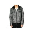 thumbnail image 1 of RNZ Premium Designer Men Faux Leather Motorcycle Biker Retro Bomber Jacket - M8-Grey-S, 1 of 3