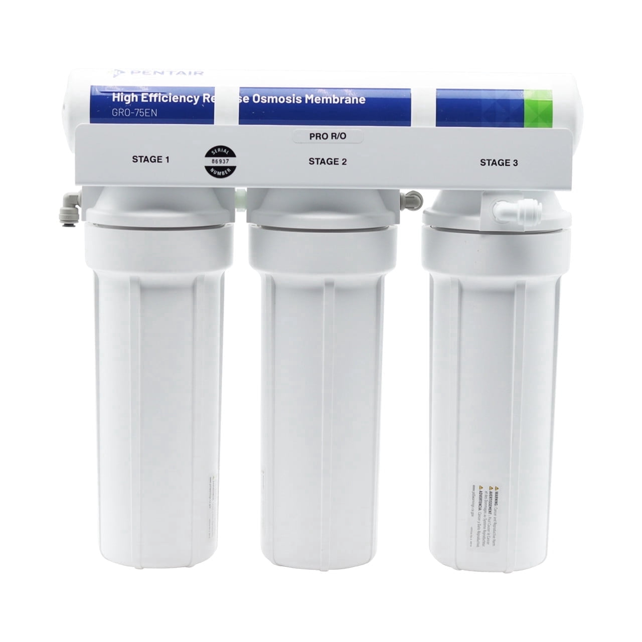 Reverse Osmosis Conversion Kit with Replacement Filters — 75 GPD, 3/8" Quick-Connect, Under Sink Water Filtration Upgrade (Model GRO-75GPD)
