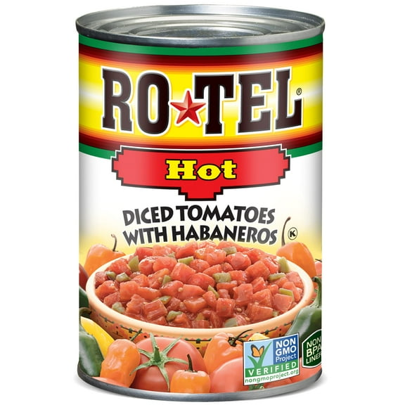 RO-TEL Hot Diced Tomatoes with Habaneros, 10 oz (Pack of 24)