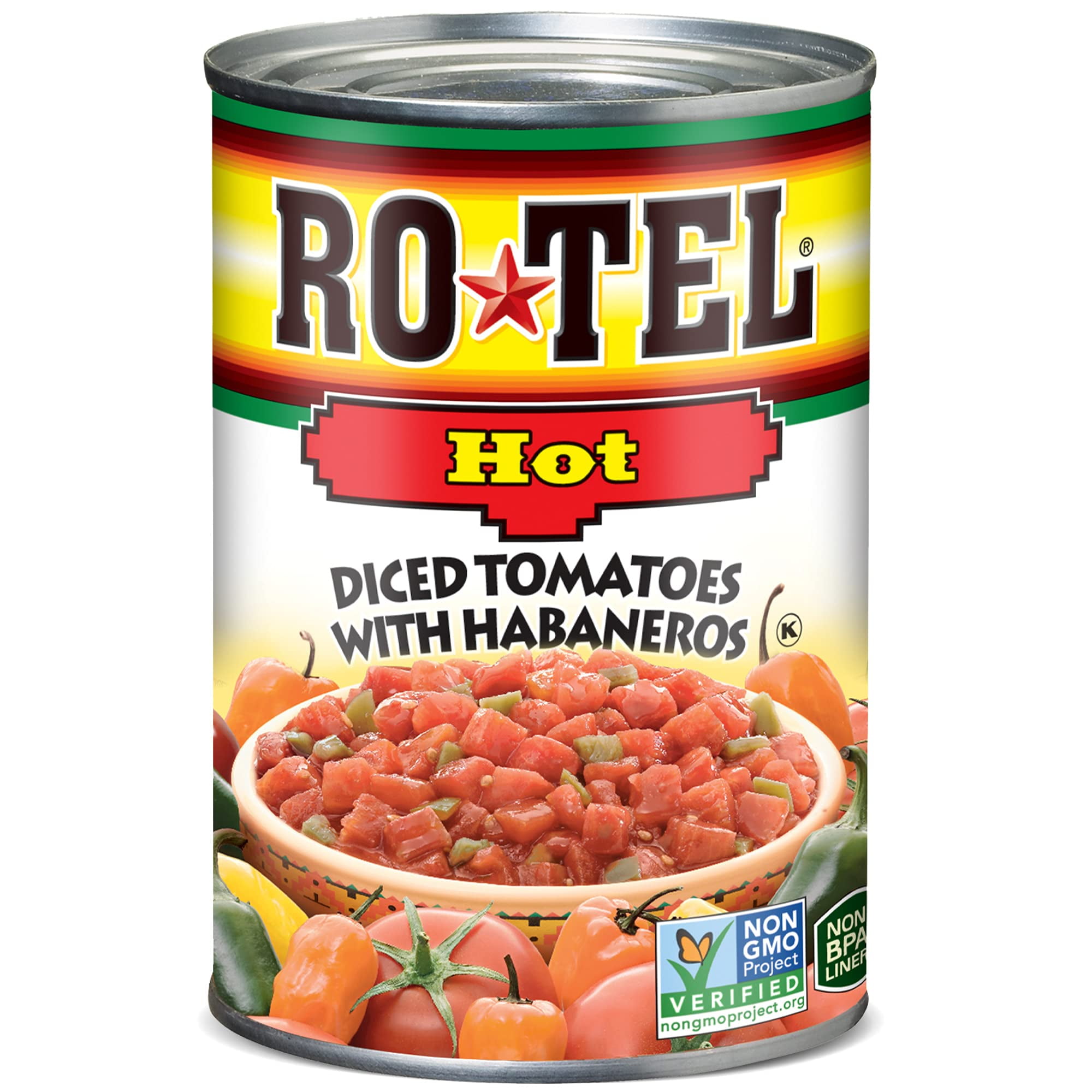 RO-TEL Hot Diced Tomatoes with Habaneros, 10 oz (Pack of 8)