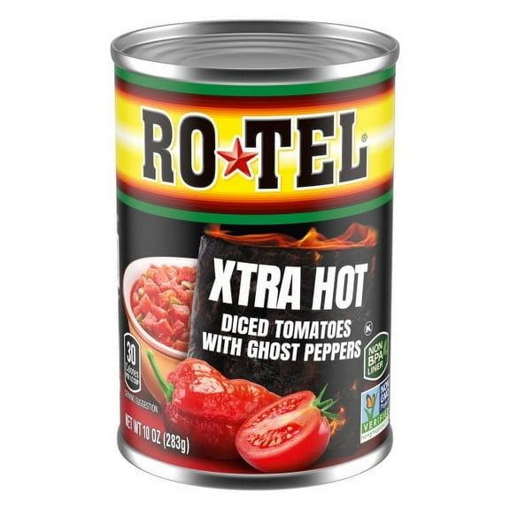 RO*TEL Xtra Hot Diced Tomatoes With Ghost Peppers, 10 oz. (Pack of 8)