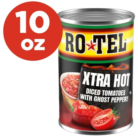 RO*TEL Xtra Hot Diced Tomatoes With Ghost Peppers, 10 oz.