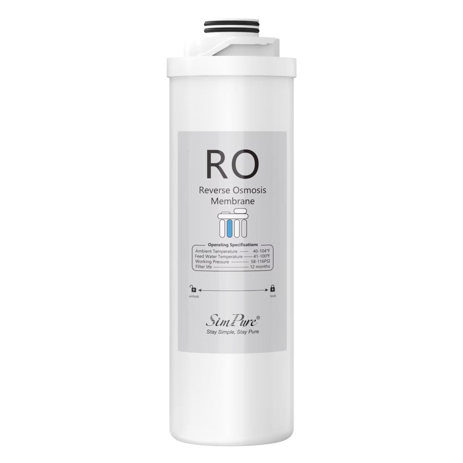 RO Water Filter Replacement Cartridge for SimPure WP2 Water Filter System