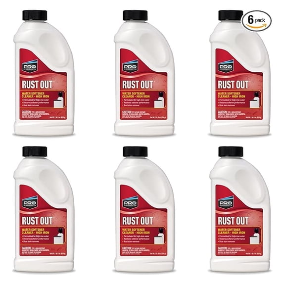 RO24B Rust Out Water Softener Cleaner Powder for High Iron, 1.375 lb Bottle, 6 Pack
