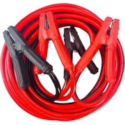 ROAD GENIE 25 Foot, 1 Gauge Booster Cable with Color-Coded Cables and Chrome Plated Clamps for Easy and Reliable Jump-Starting with Carrying Pouch