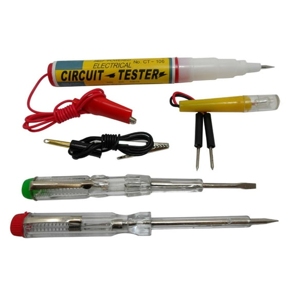 ROAD GENIE 5 Pc. Circuit & Voltage Testing Kit | Includes Continuity, Spark Plug, Auto Circuit Testers | 90-600V Tester Light