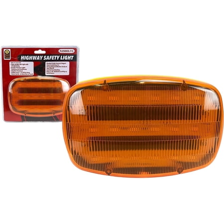 ROAD GENIE Orange Highway Safety Lights LED Lights with Magnetic Back Light Beacon and Road Flare Emergency Protection with Continous and Flashing Modes