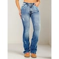 thumbnail image 1 of ROAD MARKINGS Women's Bootcut Jeans with Embroidered Pockets, Light Blue Distressed Denim, Western Style (US, Alpha, Small, Regular, Regular, Light Blue), 1 of 4