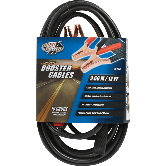 ROAD POWER Light-Duty Booster Cable - Pack of 2 — Indoor & Outdoor Use ...