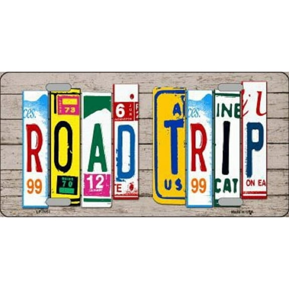 ROAD TRIP METAL NOVELTY LICENSE PLATE TAG - Aluminum ( 12 inch x 6 inch )