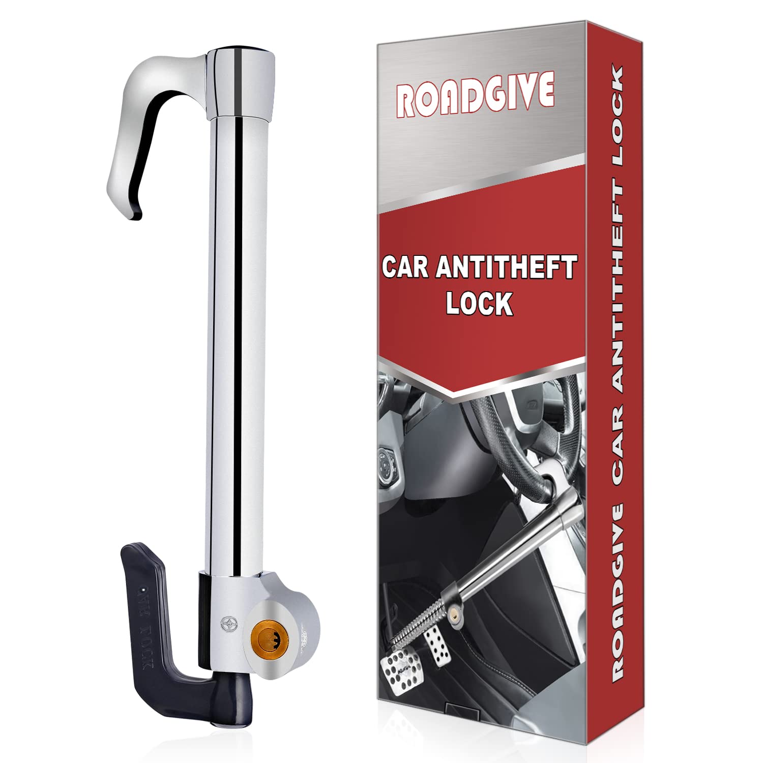 ROADGIVE Universal Steering Wheel Brake Lock Bar AntiTheft Locking