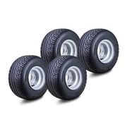 ROADGUIDER Golf Cart Tire Wheel Assembly 18X8.5-8 4-Ply with 4 Lugs on 4" PCD Silver Rim Set 4 -14039