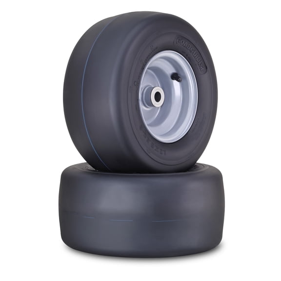 ROADGUIDER Lawn Mower Tractor Tire Wheel Assembly 13X6.5-6 4-Ply with 3/4" Bushing 3" Center Hub Silver Wheel-13304,SET 2