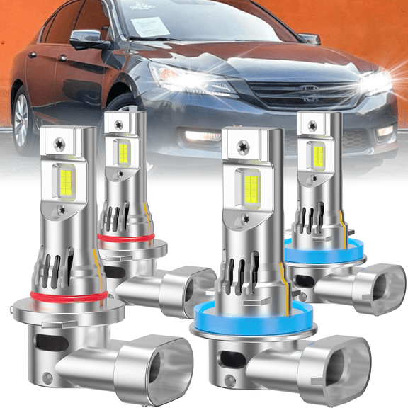 ROADSUN For Honda Accord 2014-2019 LED Headlight Bulbs 6000K 4X LED Headlight High Low Beam Bulbs Combo