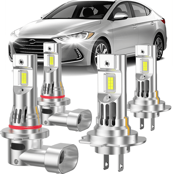 ROADSUN For Hyundai Elantra 2017 2018 2019 LED Headlight Bulbs 6000K 4X LED Headlight High Low Beam Bulbs Combo