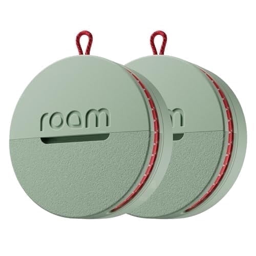 ROAM Smart Tracker  Find Keys, Bags & Luggage | Loud Ring, Waterproof, No Subscription | Apple Find My, Android | Airline-Sharing | 2-Pack, Green