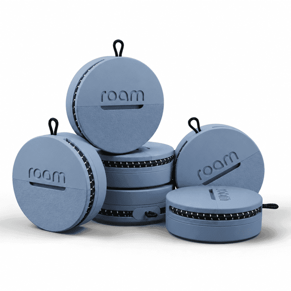Roam Smart Tracker – No Subscription, Waterproof | Apple & Android | 6-Pack, Blue