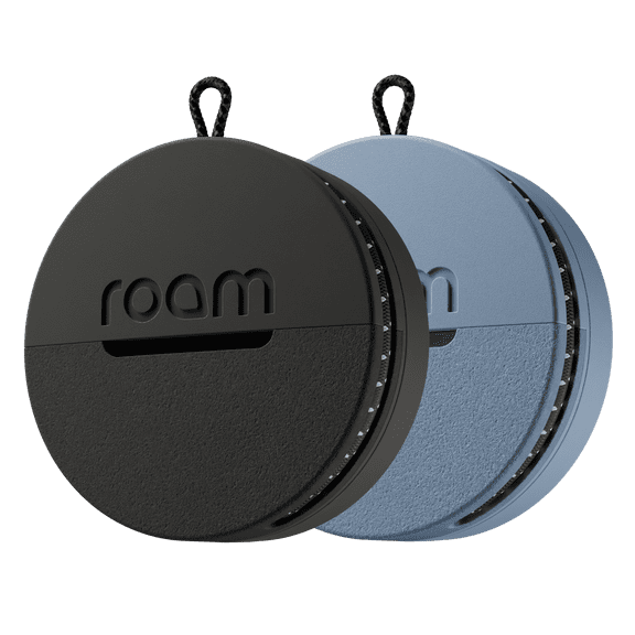 Roam Smart Tracker – No Subscription, Waterproof | Apple & Android | 2-Pack, Black & Blue
