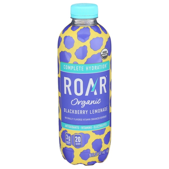 ROAR BEVERAGES - Organic Blackberry Lemonade Beverage - 18 FO, Case of 12