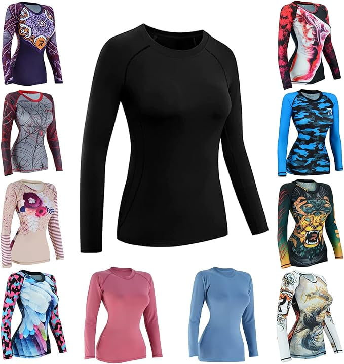 ROAR MMA Grappling Rash Guard Women BJJ Training No Gi UFC Fight Gear Long Sleeve Shirt
