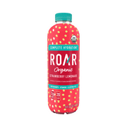 Roar Organic Beverage Strawberry Lemonade with Antioxidants, B Vitamins, Low-Calorie, Low-Sugar, Low-Carb, 18 Fl  Oz Bottle