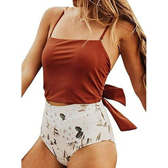 ROASO Women's Cute Bikini Polyester Halter Two Piece Swimsuits