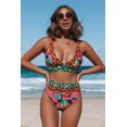 thumbnail image 1 of ROASO Women's V Neck Leopard Printed High Waist Sexy Swimsuit Two Piece Swimwear Bikini Set, 1 of 8