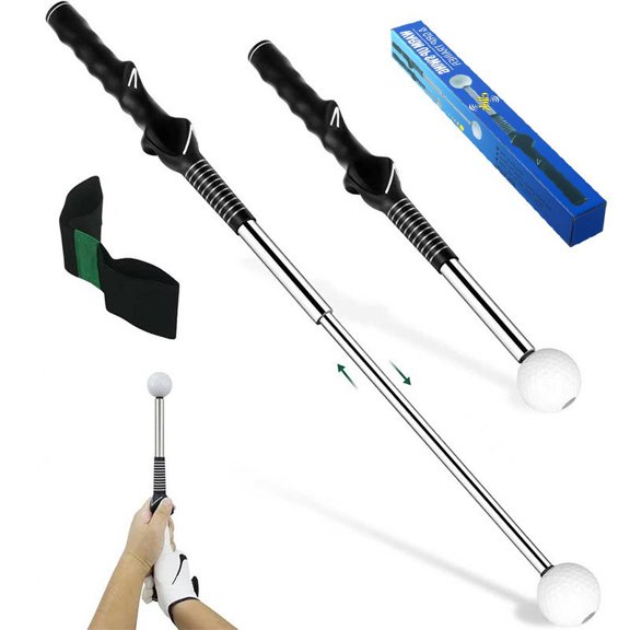 ROASSHT Golf Swing Training Aid, Retractable Golf Swing Training Aid, Telescopic Golf Swing Trainer for Indoor Practice, Golf Swing Practice Stick- Strength & Tempo Training for Chipping Hitting