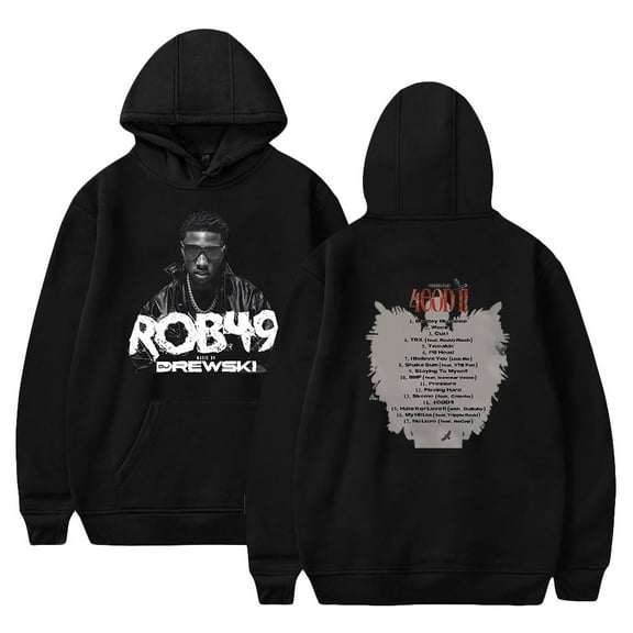 ROB49 Hip Hop Long Sleeve Pullover Hoodie for Men and Women