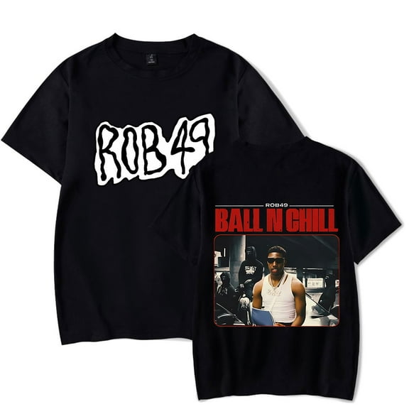 ROB49 Rapper Ball N Chill Album T-shirts Merch Unisex Trend Casual Short Sleeve Top