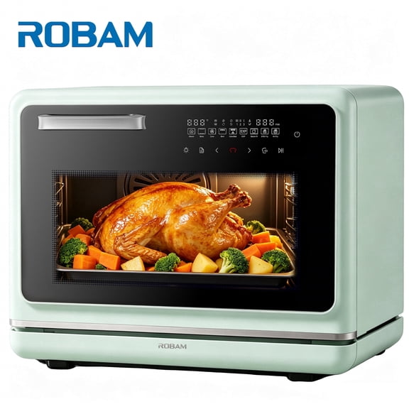 ROBAM R-Box Pro Countertop Combi Steam Oven 1.2 Cu.ft, Air Fryer Combo, Convection Toaster Oven with 32 Presets & Precise Temperature Control (86°F-302°F), Blue