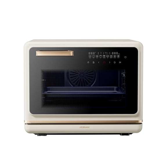 ROBAM R-Box Pro Countertop Combi Steam Oven White, 1.2 Cu. ft. Air Fryer Toaster Oven with EXP, 86-446F Precision, 32 Presets