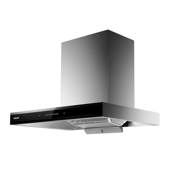 ROBAM Wall Mount Range Hood 30" A831, 1100 CFM with 9-Speed Slide & Touch Control, Activated Charcoal Filter for Oil Separation