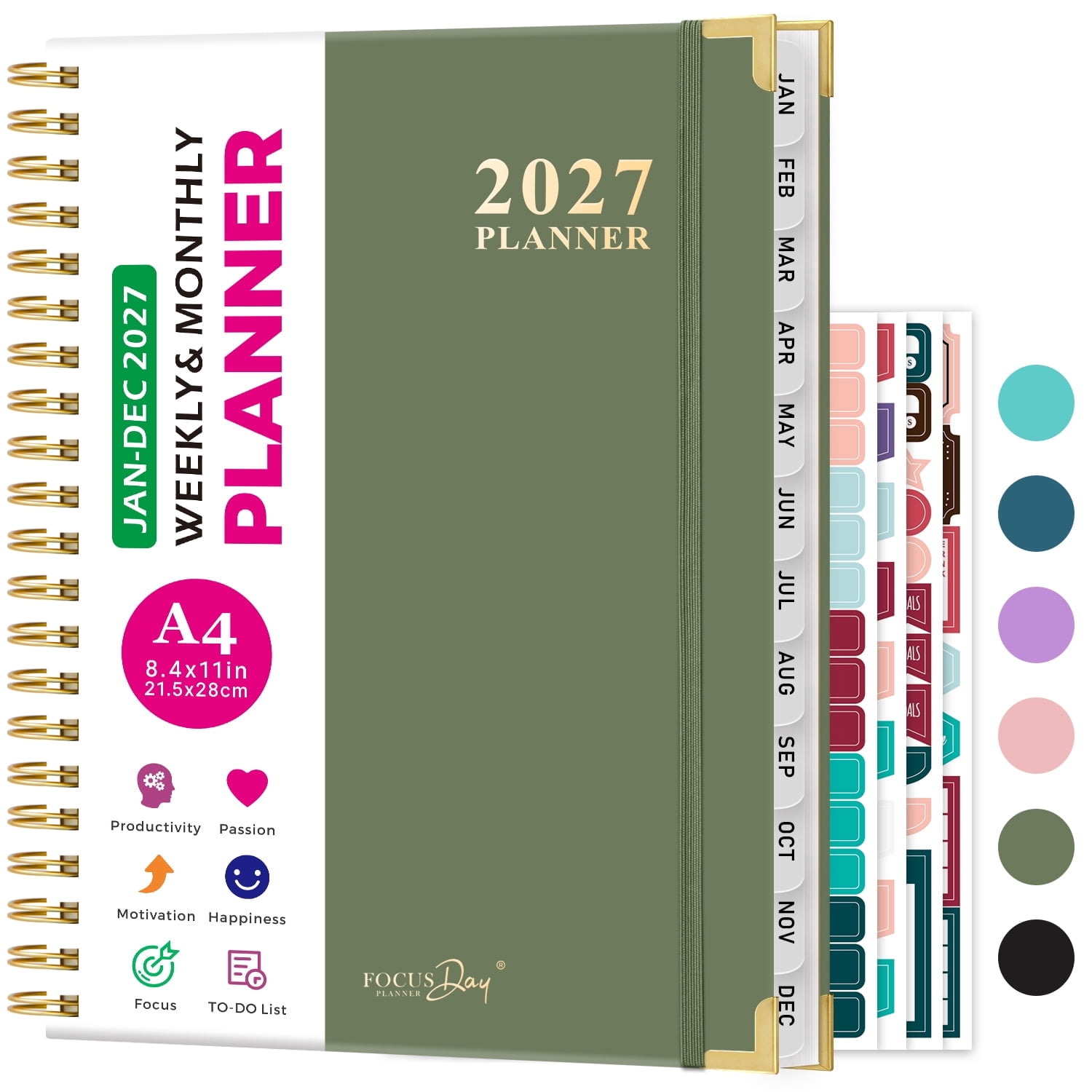 ROBCURSE 2027 Planner Weekly and Monthly, Jan 2027 - Dec 2027, A4 Large ...