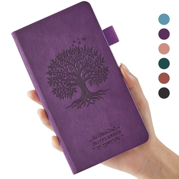 ROBCURSE 2027 Pocket Calendar Planner, (January 2027 - December 2027) Weekly and Monthly Small Planner for Purse, 3.8" X 7", with Inner Pocket, Monthly Tabs, A6 Mini agenda Book for Women/Men
