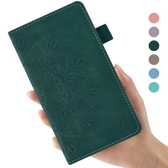 ROBCURSE Small Calendar Planner 2027, Weekly and Monthly Pocket Planner for Purse, Jan 2027 - Dec 2027, with Monthly Tabs, Inner Pocket, Mini Calendar Planner for School Work Organizer, 3.8" X 7"
