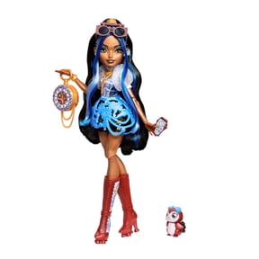Monster High Robecca Steam Fashion Doll in Rocket Boots, Goggles with Pet Penguin and Accessories